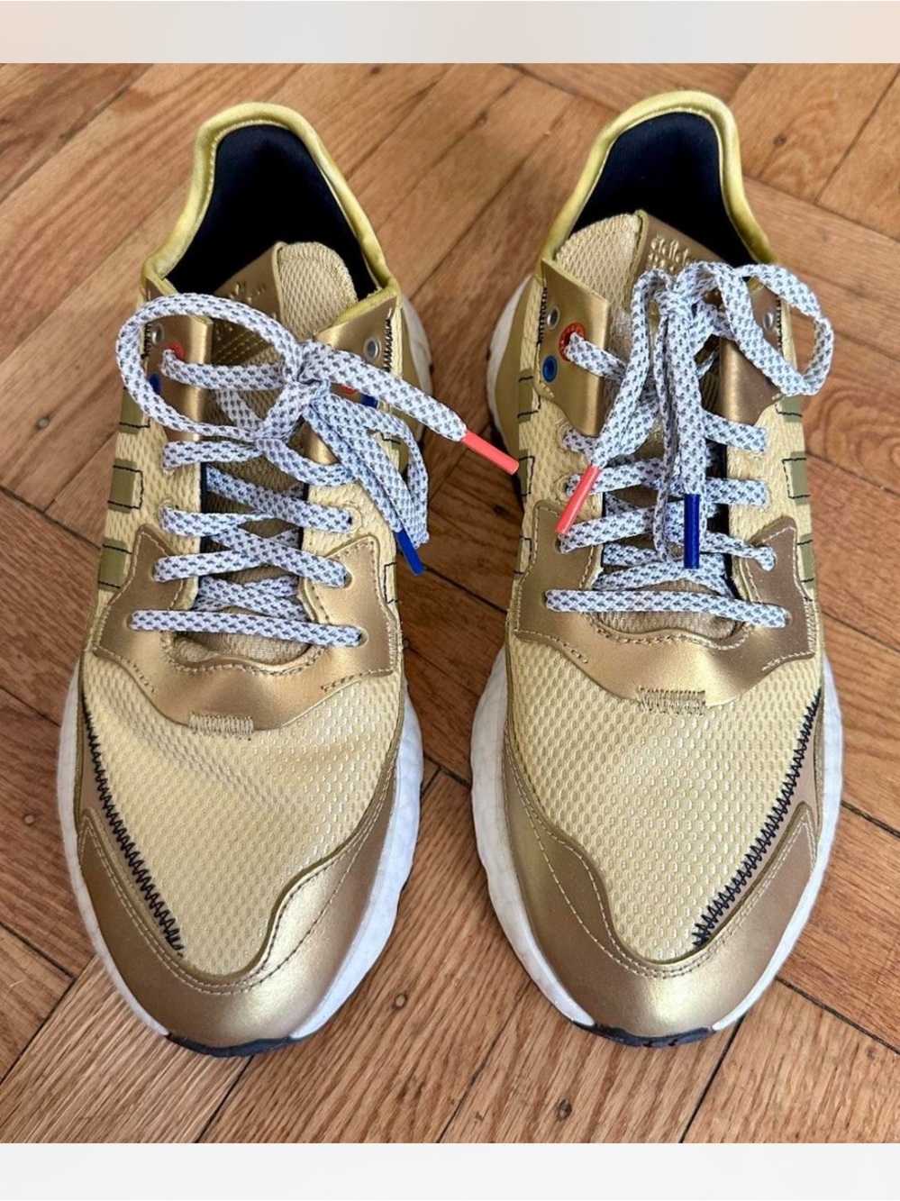 Adidas Nite Jogger Metallic Gold, women’s size 8.5.